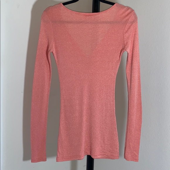 Michael Stars Fitted Shimmer Long Sleeve Tee - Picture 3 of 3